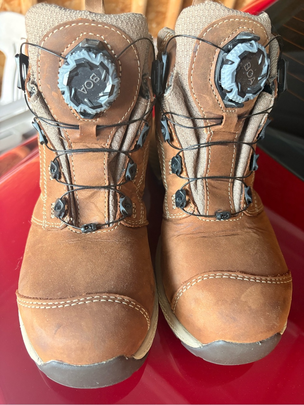 Red Wing Shoes Brown and Black Boot Interior with Label